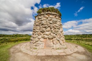 This cairn commemorates the battle of Culloden, the last stand of Bonny Prince Charlie against the British government in the Scottish Highlands.